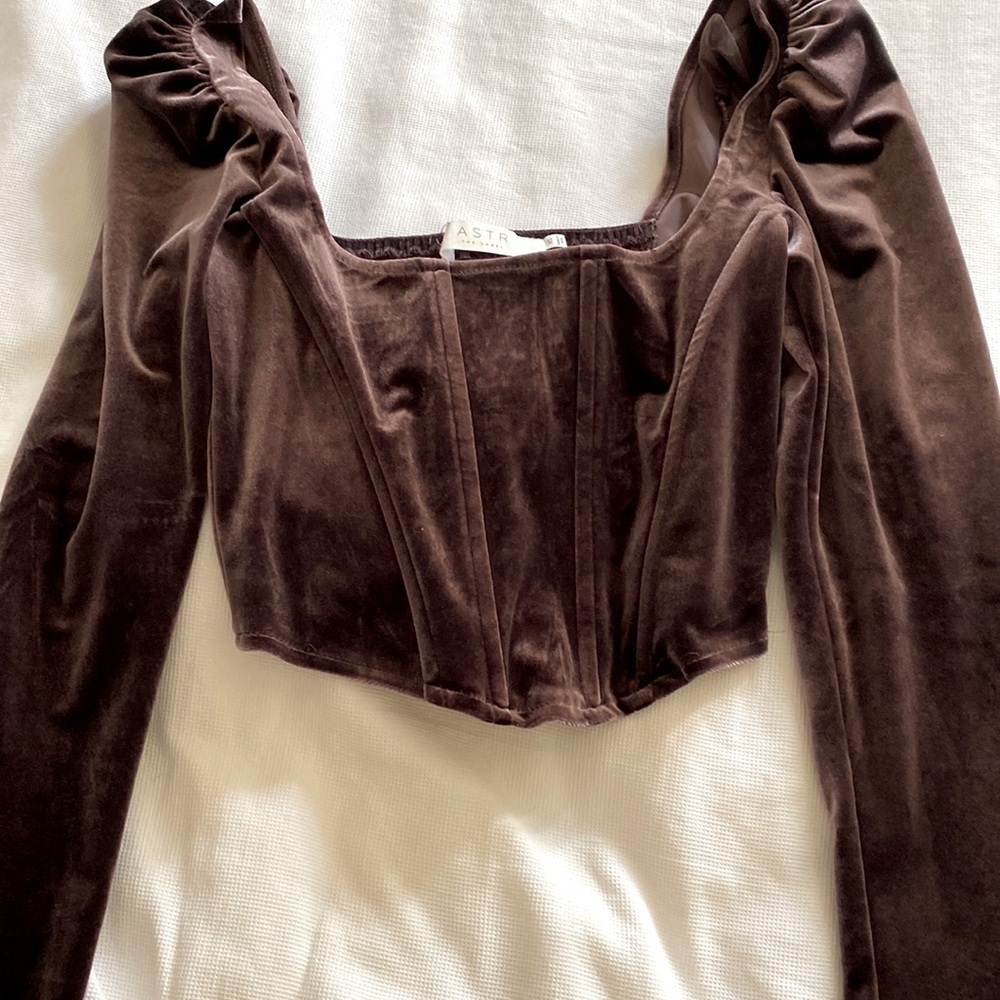 ASTR The Label Velvet Corset Long Sleeve